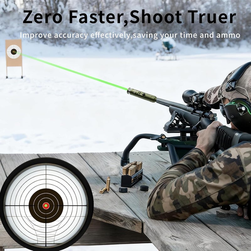 OWLSHOOT Rechargeable Bore Sight Laser Kit: Green/Red Laser Boresighter with 50 Adapters Fit for All Gun(0.17 to 12GA) - Multiple Caliber Quick Zeroing for Rifle Pistol - Shooter Essential - Image 3